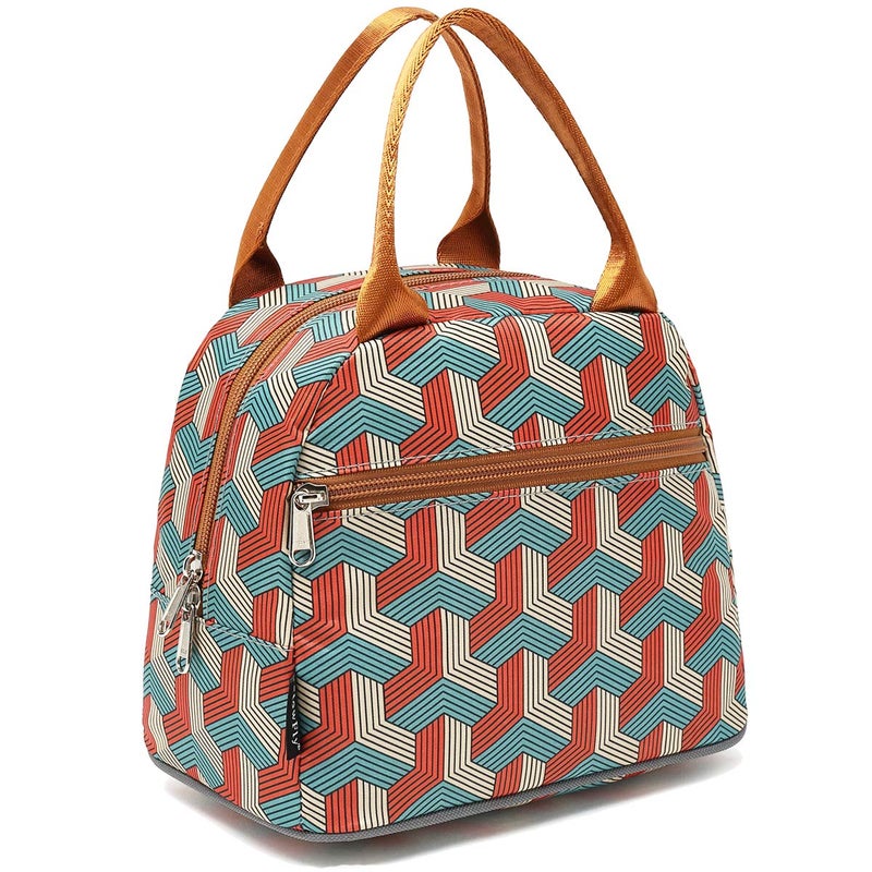 FlowFly Insulated Lunch Cooler Bag - Tote Bag Organizer for Women/Men, Red#3D - Image 1